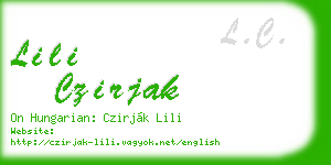 lili czirjak business card